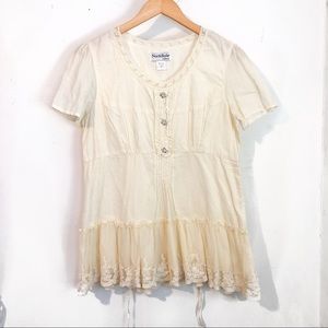 NorthStyle Lace Peasant Blouse